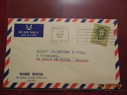 Lettre De 1960 D Australie Pour La Suisse - Postmark Collection