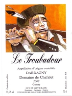 Etiket Etiquette - Vin - Wijn - Le Troubadour - Dardagny - Domaine De Chafalet - 2008 - Muziek & Instrumenten