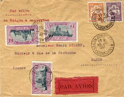 30-10-30 -enveloppe Par Avion De SAIGON COMMERCE  " De Saïgon à Amsterdam"  Pour Paris - Luftpost