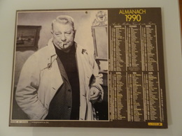 Almanach Ptt De 1990 Recto  Jean Gabin  Verso Romy Shneider Et Philippe Noiret - Grand Format : 1981-90
