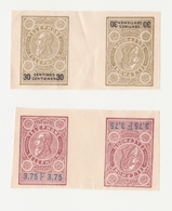 Fra690 Belgique Prova Francobollo Telefono Test Telephone Timbre Phone Roi Leopold II 30 Cents 3.75 Francs Tete-Beche - Timbres Téléphones [TE]