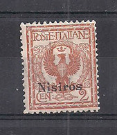 COLONIE ITALIANE     NISIRO      1912      SOPRASTAMPATI     SASS. 1    MNH     VF - Aegean (Nisiro)