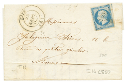 1854 20c(n°14) TB Margé Obl. PC 2673 + Grand Cachet T.14 RIEZ Sur Lettre Avec Texte. TTB. - Otros & Sin Clasificación