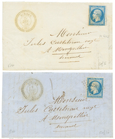 2 Lettres : 1858 20c(n°14) Obl. PC 4033 + T.22 DURBAN. Cote 380€. TB. - Otros & Sin Clasificación