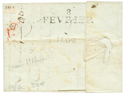 1809 Superbe Cachet D' Arrivée "8 FEVRIER/1809" Sur Lettre De PARIS Pour ST AFFRIQUE. RARE. TTB. - Autres & Non Classés