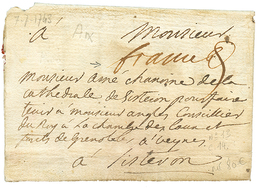 1743 "FRANCS" Manuscrit Sur Lettre Avec Texte D' AIX. Lenain N°13. TTB.' - Altri & Non Classificati