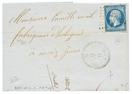 1861 20c(n°14) Bord De Feuille Obl. PC + T.22 BEAUVAIS-S-MATHA Sur Lettre Avec Texte. TB. - Altri & Non Classificati