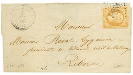 1865 10c(n°21) Obl. GC 3888 + T.22 ST VINCENT DE CONNEZAC Sur Lettre Pour RIBERAC. TB. - Altri & Non Classificati