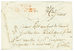 1819 P.27.P CHATEAUNEUF/EURE ET LOIR Rouge Sur Lettre (ss Texte). Verso, Cachet 14 FEVRIER 1819. TB. - Autres & Non Classés