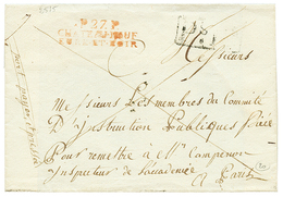 1819 P.27.P CHATEAUNEUF/EURE ET LOIR Rouge Sur Lettre (ss Texte). Verso, Cachet 14 FEVRIER 1819. TB. - Other & Unclassified