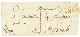 1819 Double Cursive 29 LA FOUX/ NISMES Avec Texte Daté "CASTILLE PAR LA PALLUD". Cote 420€. TB. - Other & Unclassified
