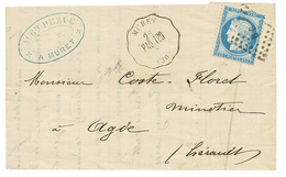 1873 25c CERES (n)60) Obl. BC + Convoyeur MURET/PAU.TOU Sur Lettre De MURET Pour AGDE. TTB. - Other & Unclassified