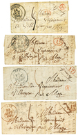 1839 T.14 MURET En Rouge + 3 Lettres De MURET (T.11, T.13(x2) + Boites Rurales). TB. - Autres & Non Classés