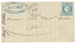 1876 25c(n°60) + Convoyeur BEDARIEUX/BE.BEZ Sur Lettre Avec Texte. Cote 340€. TB. - Altri & Non Classificati