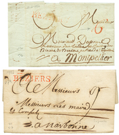 1783 BEZIERS Rouge (Lenain 7a) + Taxe 6 Tampon En Rouge De Fabrication Locale (rare) + 1783 Lenain 7a (superbe). TB. - Autres & Non Classés