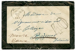 1871 T.16 FLORENCAC + Taxe 40 D.T Sur Enveloppe Pour PEZENAS. Rare. TTB. - Other & Unclassified