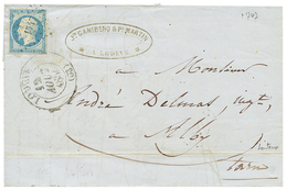 1854 20c(n°14) TB Margé Obl. PC 1747 + Grand Cachet T.13 LODEVE Sur Lettre Pour ALBI. TTB. - Autres & Non Classés