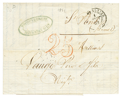 1851 Taxe 25 D.T En Rouge + T.15 MONTPELLIER Sur Lettre Avec Texte Pour ST PONS. TTB. - Otros & Sin Clasificación
