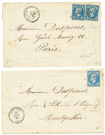 2 Lettres Avec N°14 Ou N°14(x2) Obl. PC 2391 + T.22 PAULHAN + Boite Rurale A = "ADISSAN". TTB. - Other & Unclassified