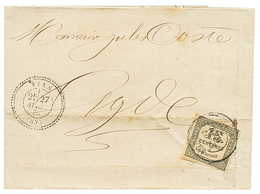 1870 15c TAXE Obl. AGEN + T.24 VIAS Sur Lettre De VIAS. Rare. TTB. - Other & Unclassified