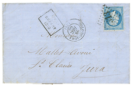 1866 20c(n°22) Obl. GC 1313 + Cachet Rare APRES LE DEPART/ 1313 + T.15 DOLE DU JURA Sur Lettre. TTB. - Autres & Non Classés