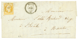 1854 10c(n°13) Jaune Citron TTB Margé Obl. PC 444 + T.22 BOUAYE. Cote 420€. Superbe. - Altri & Non Classificati