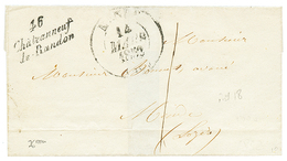 LOZERE : 1852 Cursive 46 CHATEAUNEUF DE RANDON + Taxe 1 Sur Lettre Pour MENDE. TTB. - Altri & Non Classificati