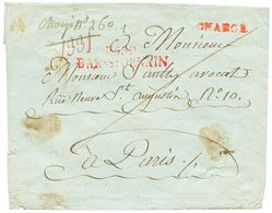 "BAR LE DUC" : 1810 P.53.P BAR-S-ORNAIN Rouge + CHARGE Sur Enveloppe Pour PARIS. Trés Rare En CHARGE. TTB. - Altri & Non Classificati