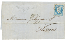 1865 20c(n°22) Obl. PC Du GC 3218 + T.15 ROUBAIX Sur Lettre. TB. - Andere & Zonder Classificatie