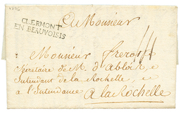 1776 CLERMONT/ EN BEAUVOISIS (Lenain N°4) Sur Lettre Avec Texte. RARE. Cote 600€. Pièce Magnifique. - Autres & Non Classés