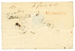 DEBOURSE : 1830 AIX-LES-BAINS + RETRODATO Rouge Sur Lettre Avec Texte De PARIS. TTB. - Other & Unclassified