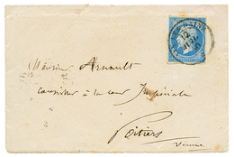 1860 FRANCE 20c(n°14) TB Margé Obl. Cachet Sarde AIX-LES-BAINS Sur Lettre Pour POITIERS. TB. - Autres & Non Classés