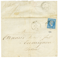 1860 FRANCE 20c(n°14) TB Margé Obl. Cachet Sarde ANNECY Sur Lettre Pour TERMIGNON. Verso, Cachet Sarde LANSLEBOURG. TTB. - Andere & Zonder Classificatie
