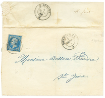 1860 FRANCE 20c(n°14) TB Margé Obl. Cachet Sarde BONNEVILLE Sur Lettre Avec Texte Pour ST JOIRE. Verso, Cachet Sarde S.J - Other & Unclassified