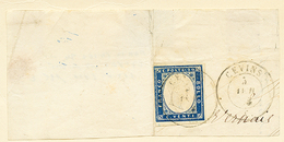 "CEVINS" : SARDAIGNE 20c 3 Grandes Marges + 1 Petite Marge Obl. CEVINS Sur Fragment. Bureau RARE. TB. - Other & Unclassified