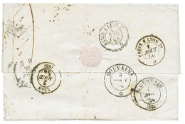 1856 20c(n°14) TB Margé + Taxe 5 Sur Lettre De PARIS Pour DOUVAINE Réexpédiée à ST GERVAIS. Verso, Cachets Sardes DOUVAI - Otros & Sin Clasificación