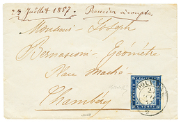 DOUVAINE : 1857 SARDAIGNE 20c TB Margé Obl. Cachet Sarde DOUVAINE Pour CHAMBERY. Signé BOLAFFI. TB. - Other & Unclassified