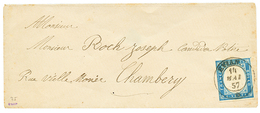 1857 SARDAIGNE 20c 1 Marge Touchée Obl. EVIAN Sur Enveloppe Pour CHAMBERY. TTB. - Autres & Non Classés
