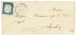 1858 SARDAIGNE 20c (pd) Obl. LA ROCHE Sur Lettre Pour CHAMBERY. Bureau RARE. Signé CALVES. TTB. - Autres & Non Classés