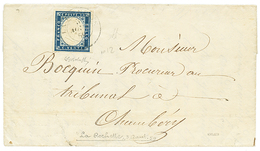 1859 SARDAIGNE 20c TTB Margé Obl. LA ROCHETTE Sur Lettre Avec Texte Daté "ARVILLARD" Pour CHAMBERY. Certificat BOLAFFI ( - Andere & Zonder Classificatie