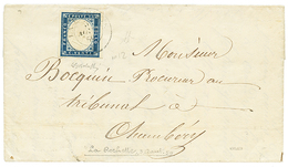 1859 SARDAIGNE 20c TTB Margé Obl. LA ROCHETTE Sur Lettre Avec Texte Daté "ARVILLARD" Pour CHAMBERY. Certificat BOLAFFI ( - Sonstige & Ohne Zuordnung