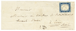 1857 SARDAIGNE 20c TTB Margé Obl. S.GERVAIS Sur Lettre Avec Texte Daté "AUX BAINS De ST GERVAIS" Pour EVIAN. Signé BETTI - Otros & Sin Clasificación