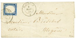 1857 SARDAIGNE 20c TB Margé Obl. S.JULIEN Sur Lettre Avec Texte Pour MEGEVE. Signé CALVES. Superbe. - Altri & Non Classificati