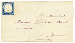 1859 SARDAIGNE 20c TTB Margé Obl. THONES Sur Lettre Pour ANNECY. Rare. TB. - Andere & Zonder Classificatie