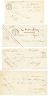 1860 Lot De 4 Lettres Sans Timbres Cachet Sarde (CRUSEILLES, PONTBEAUVOISIN, ALBERTVILLE, AIME. TTB. - Andere & Zonder Classificatie