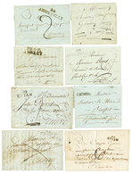 SAVOIE - HAUTE SAVOIE : 8 Lettres 84 EVIAN, 99 EVIAN, P.84.P CONFLENS, P.84.P ANNECY, L' HOPITAL, 84 AIGUEBELLE, 99 BONN - 1792-1815: Veroverde Departementen