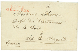 An 13 P.103.P GUELDRES Rouge Sur Lettre Avec Texte Daté "BIRTEN" Pour AIX LA CHAPELLE. - 1792-1815: Départements Conquis