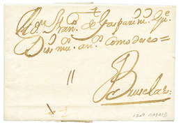 1709 Taxe "11" Sur Lettre Avec Texte De MADRID (ESPAGNE) Pour BRUXELLES(BELGIQUE). Superbe. - Autres & Non Classés