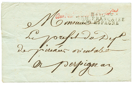 1809 Bau Gal ARM. FRANCAISE/EN ESPAGNE Sur Lettre Avec Texte De BAYONNE Pour PERPIGNAN. TB. - Sellos De La Armada (antes De 1900)