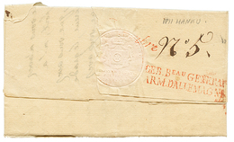 1811 DEB. Beau GENERAL / ARM. D' ALLEMAGNE En Rouge Au Verso D'une Lettre(pd) Avec Texte Daté "HANAU" Pour HAMBURG Redir - Bolli Militari (ante 1900)